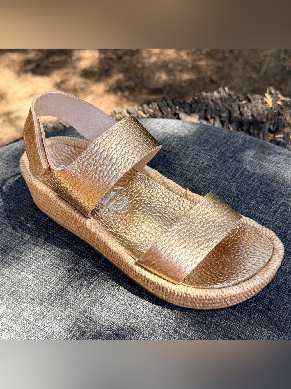 Women’s Pedro Garcia Lacey Metallic Gold Platform Sandals